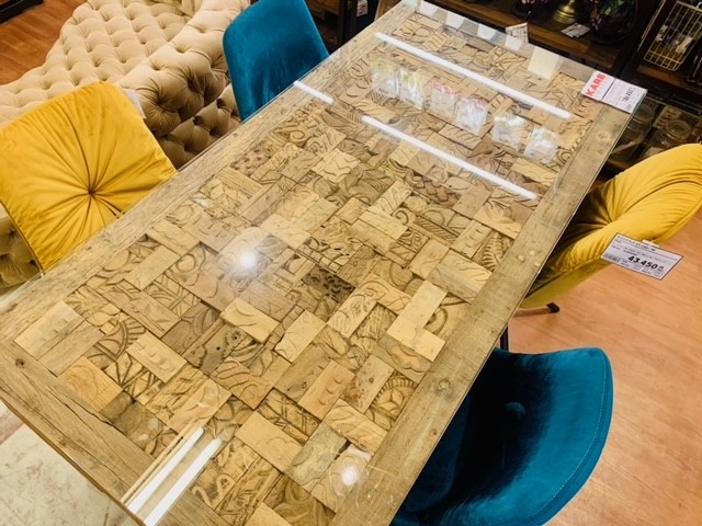 ダイニング5点セット　再生木材