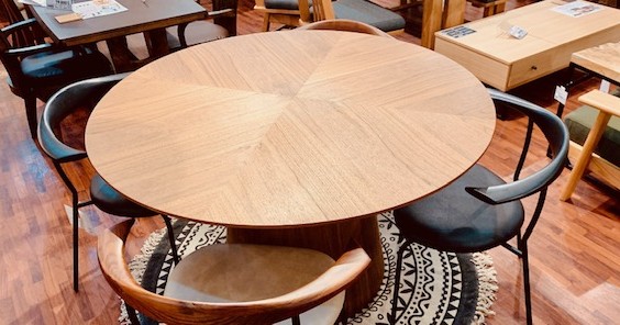 ラウンドダイニング5点セット