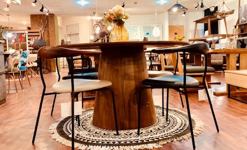 ラウンドダイニング5点セット