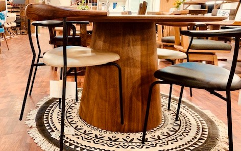 ラウンドダイニング5点セット