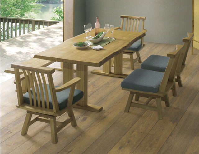 ダイニング4点セット ラバーウッド材