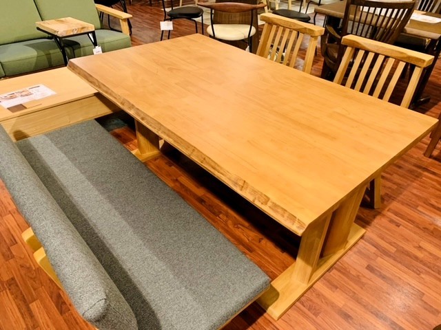 ダイニング4点セット ラバーウッド材