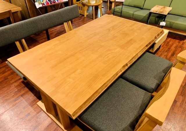 ダイニング4点セット ラバーウッド材