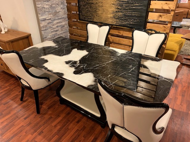 ダイニング5点セット 大理石調