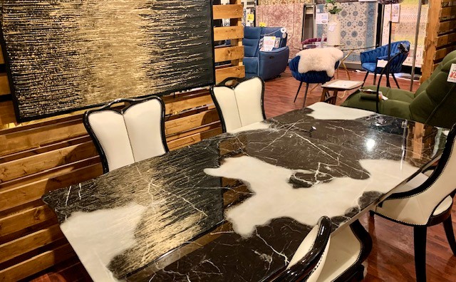 ダイニング5点セット 大理石調