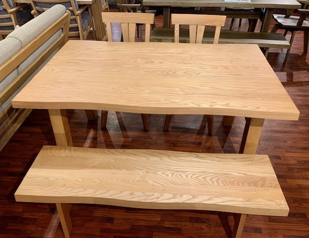 ダイニング4点セット タモ材