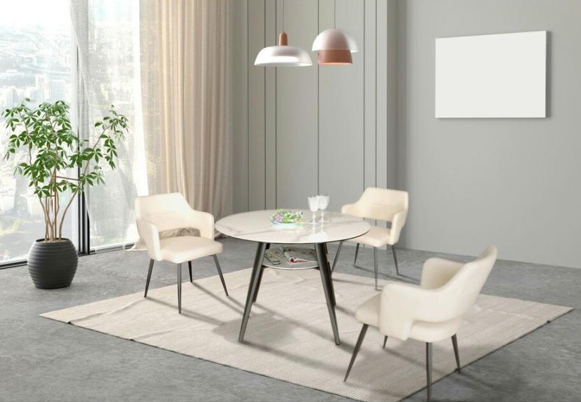 ラウンドダイニング4点セット