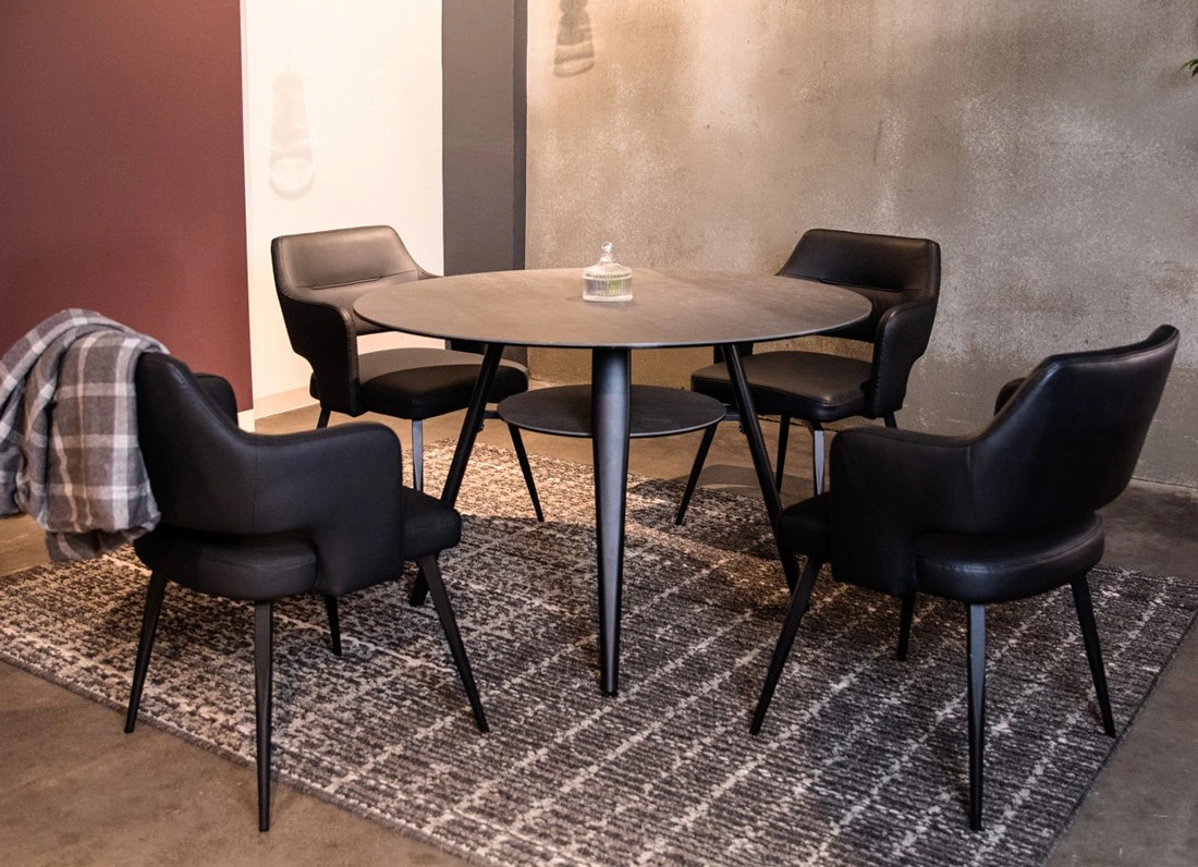 ラウンドダイニング4点セット