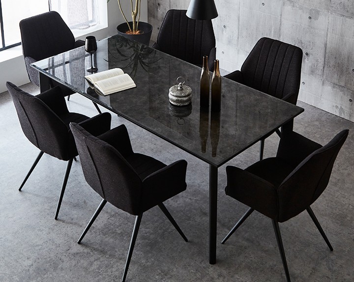 強化ガラスダイニング5点セット