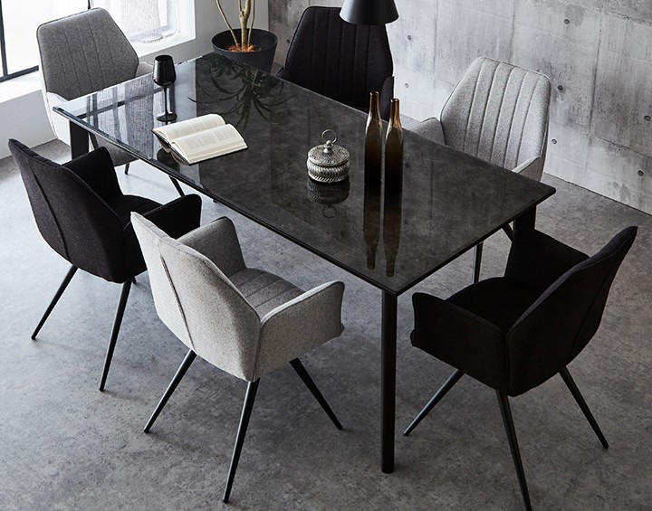 強化ガラスダイニング5点セット