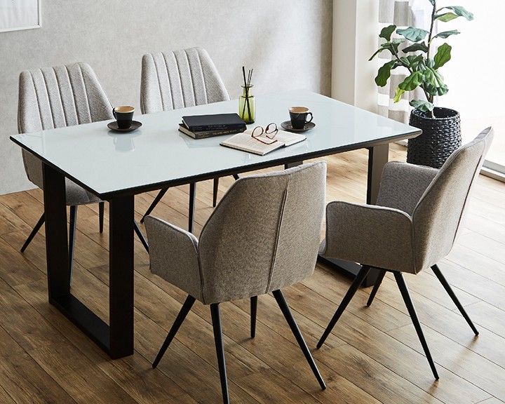 強化ガラスダイニング5点セット