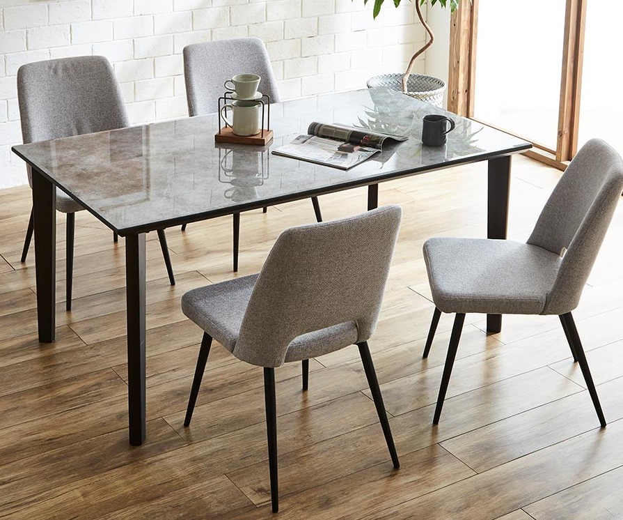 強化ガラスダイニング5点セット